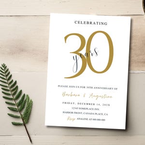 Wedding Anniversary Invitation 20th 30th 40th 50th Wedding Anniversary Party Invite Editable Template Digital Download, Printable or Text 05