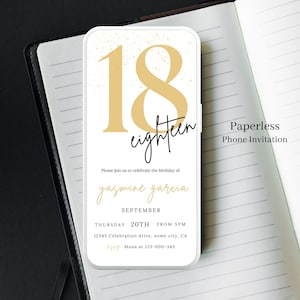 Digital 18th Birthday Invitation boy/girl, 18th Birthday Invite For Her Editable Teenager Birthday Party Invitation Template,Text invite 08