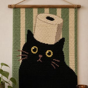 Toalettpapper Katt Virkad Tapestry Mönster