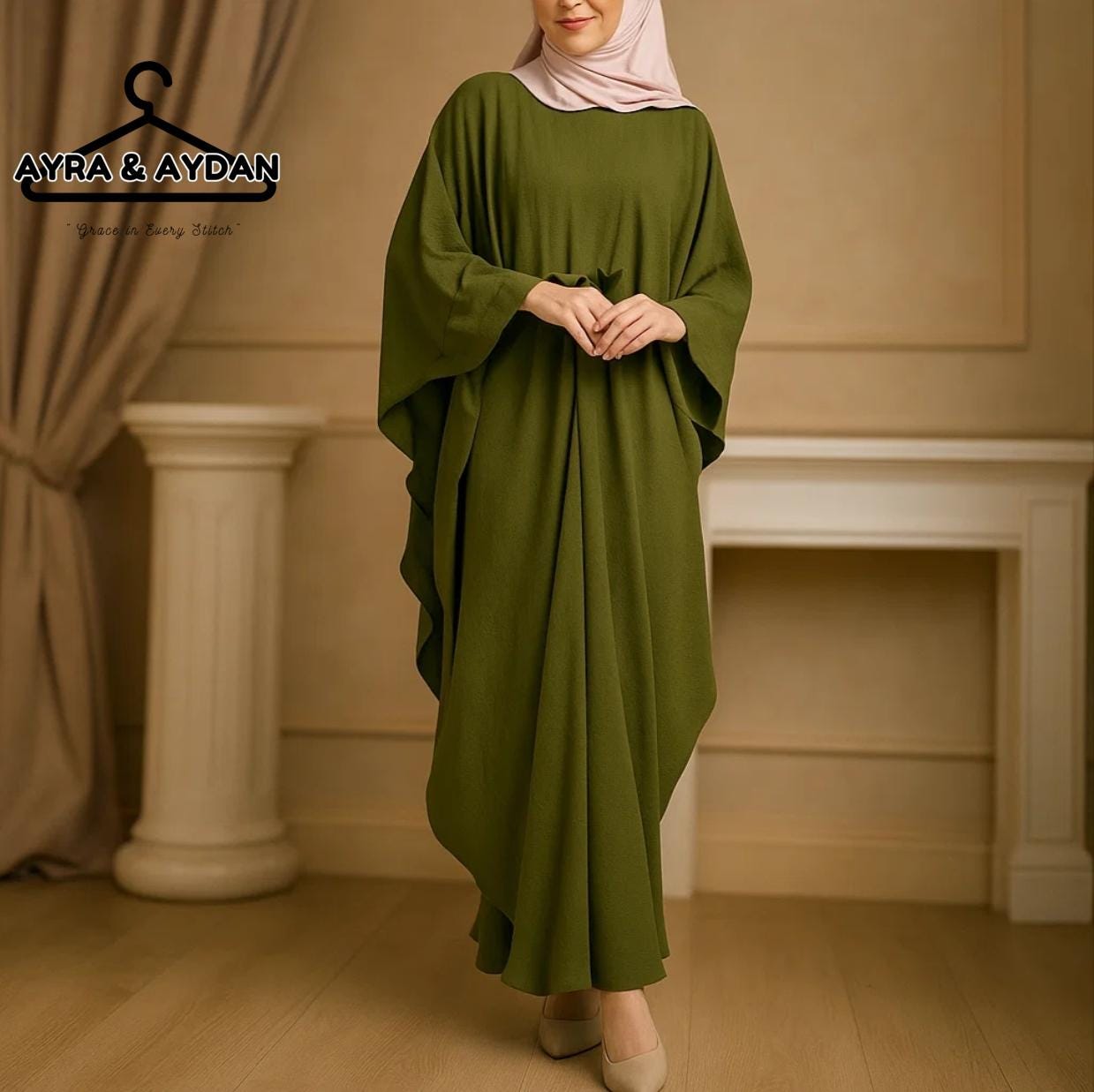 Ironless Modest Abaya Dress - Elegant and Comfortable Long Dress for Women  | Kimono Style Baggy Kaftan S to 4XL | Available in 10 Colors - Etsy