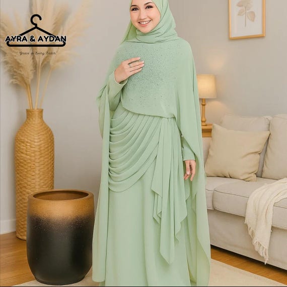 Elegant Modest Gown With Beaded Cape, Draped Formal Maxi Dress, Islamic Evening Wear for Wedding Guest & Eid Bridesmaid Gown in 10 Colors - Etsy Elegant Modest Gown With Beaded Cape, Draped Formal Maxi Dress, Islamic Evening Wear for Wedding Guest & Eid Bridesmaid Gown in 10 Colors - Etsy