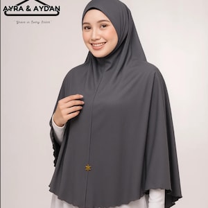 Slip-On Instant Hijab Khimar for Umrah and Hajj | Mos Crepe Fabric | Front & Back Long Design | 6XL Size | 20 Color Options