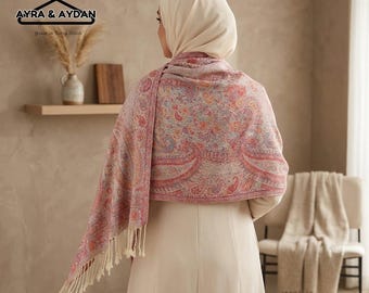 Paisley Boho Pashmina Scarf - Hippie Tribal Blanket Scarf