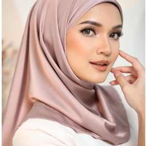 Instant Square Satin Hijab with Inner – Elegant and Comfortable Headscarf for Women – Travel Hijab-Premium Satin Scarf with Built-In Inner