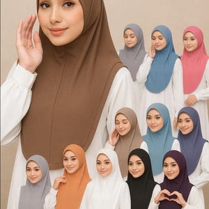 Sofortiger Hijab | Premium Moos Krepp | Slip-On Hijab | Fertiger Schal | M und L Größe