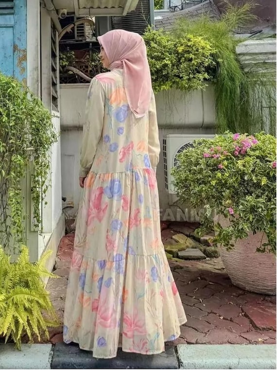 Casual Floral Dress | Hijab-friendly Long Sleeve Islamic Style | Pastel  Color Long Dress | XS-XXL - Etsy