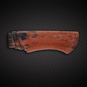 Exclusive carved handle for knife - HANDGRIFF G4 - Karelian Birch Burl Wood Stabilized