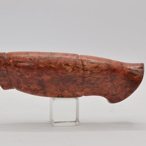 Exclusive carved handle for knife - Karelian Birch Burl Stabilized