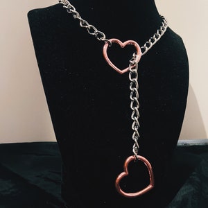 Heart Choke Chain Pink