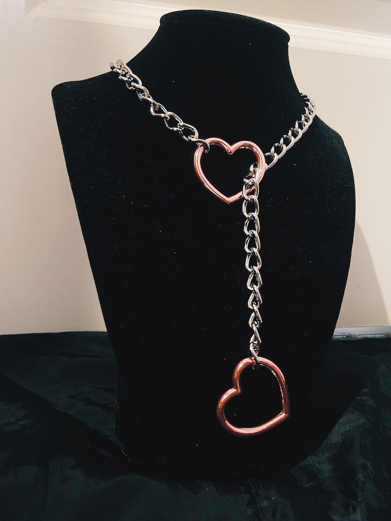 Heart Choke Chain Pink