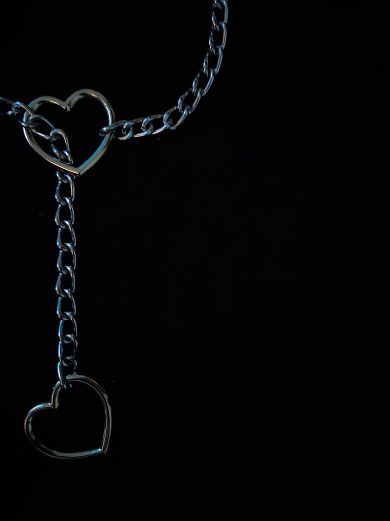 Heart Choke Chain Silver