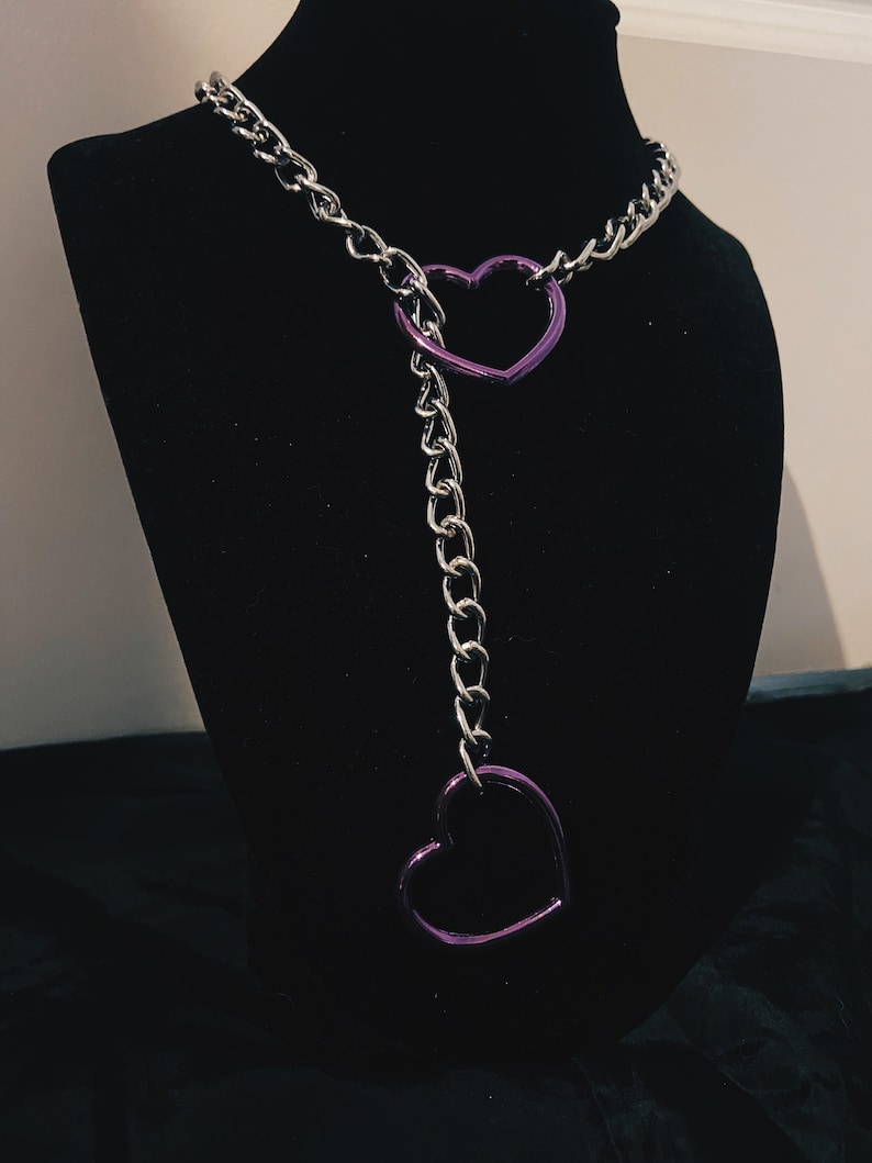 Heart Choke Chain Purple