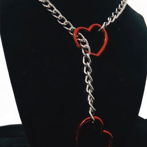 Heart Choke Chain Red