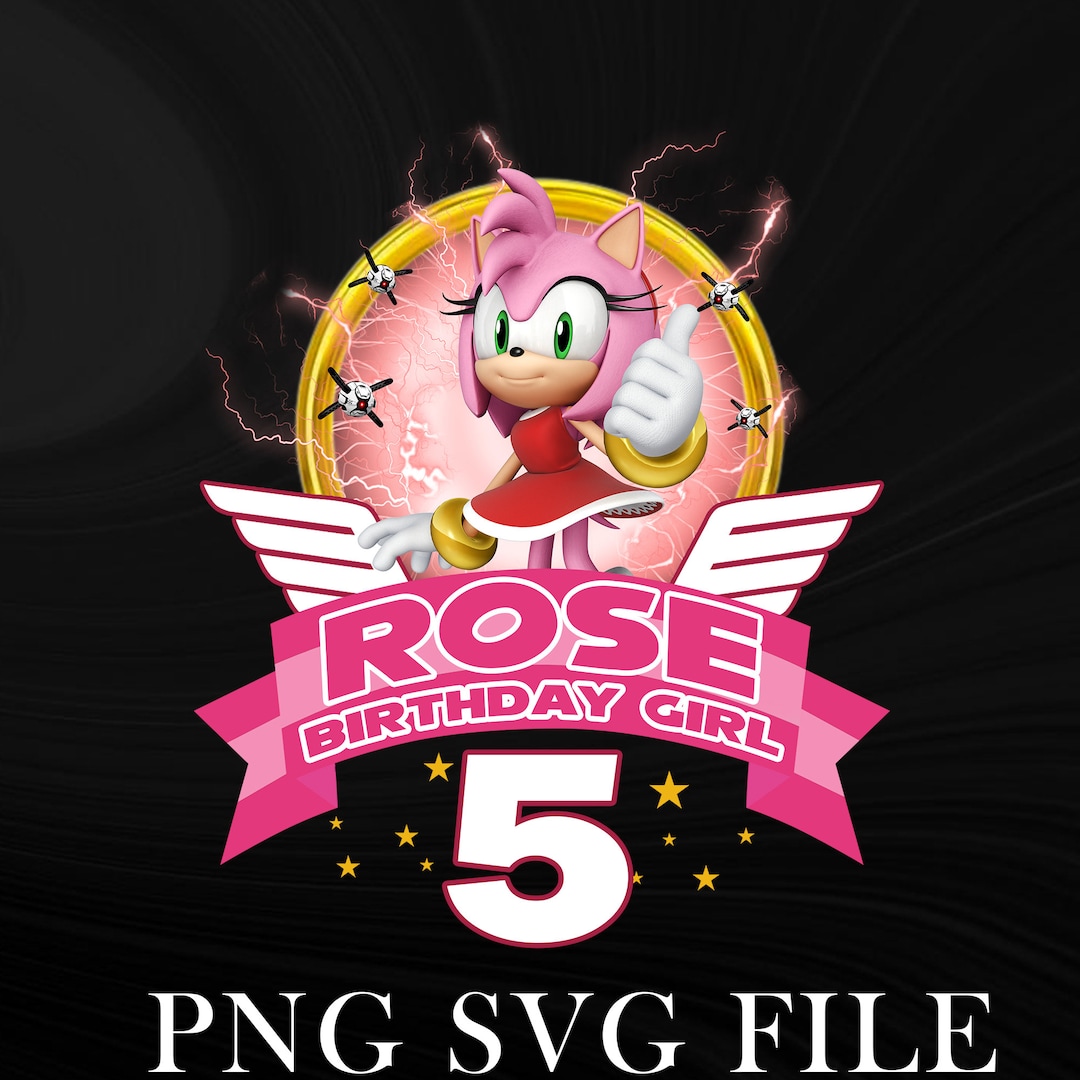 Personalized Amy Rose Birthday Girl Pngcustom Name Age - Etsy