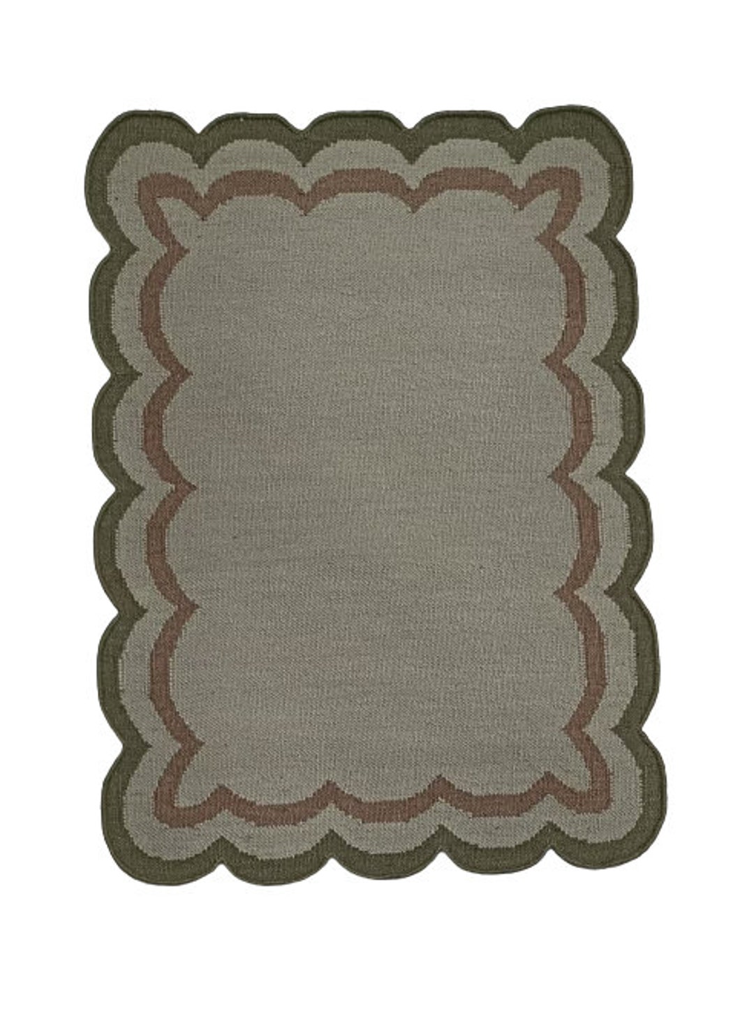 Luxurious Hand Woven Wool Rug 9x12 Area Rug Scallop Flat Weave Dhurrie Sizes 4X6,5X8,6X9,8X10 Etsy