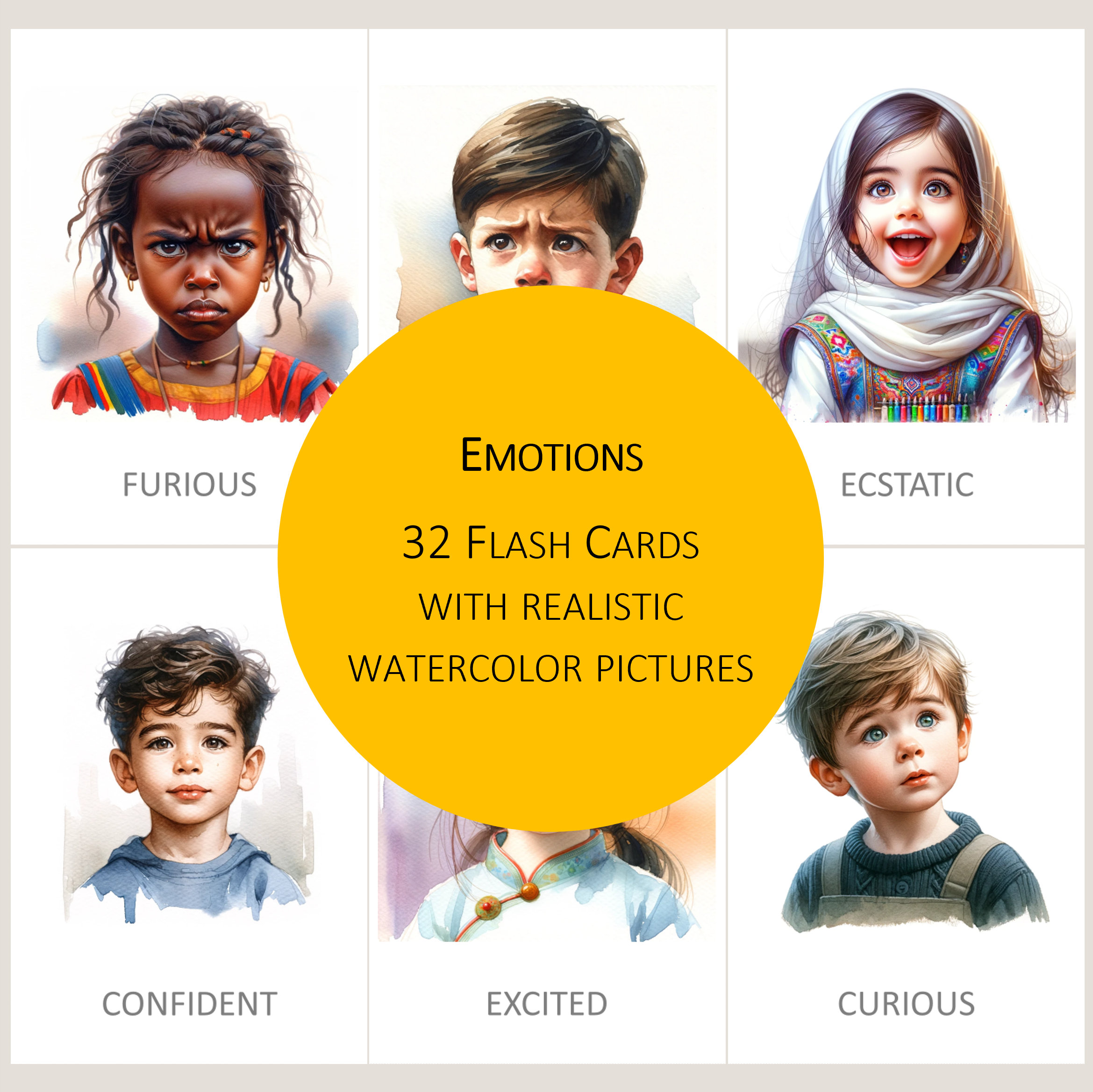 Kids Emotions Flashcards | Printable Montessori Feeling Cards ...