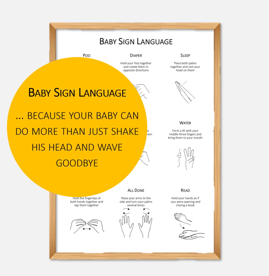 Poster Baby Signs Baby Sign Language Asl Montessori Learning Poster Baby Signs Baby Sign Language Asl Montessori Learning