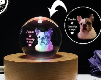 Personalized 2D 3D Laser Engraved K9 Crystal Ball with Laser Etched Picture Unique Gifts for Birthday Wedding, Anniversary Memorial Ornament