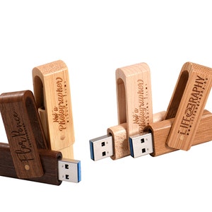 Clé USB 3.0 en bois gravée sur le dessus en noyer, bois d'érable, porte-clés USB, lecteur flash avec logo personnalisé, clé USB de 8,16,32,64 Go, cadeau commémoratif