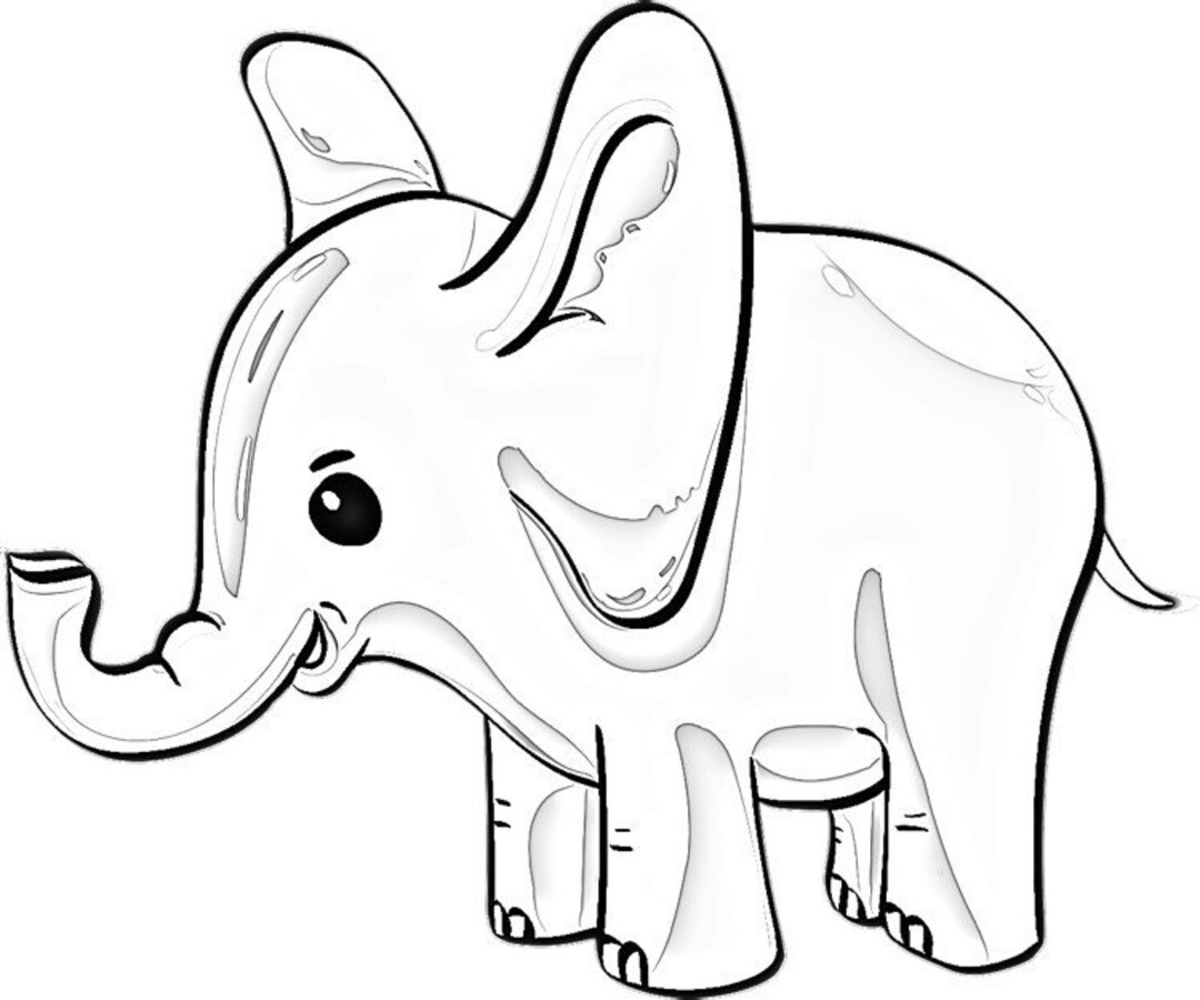 Baby Elephant Sketch Digital Download Etsy