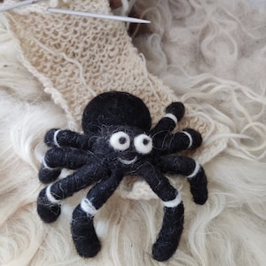 Regalo de decoración de juguete de araña de lana merino de fieltro único, único, fieltro seco, fieltro de aguja