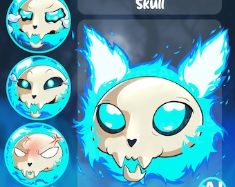 Cráneo de animal flotante PNGTuber, Avatar de Halloween de Chibi (PNG+VEADO)