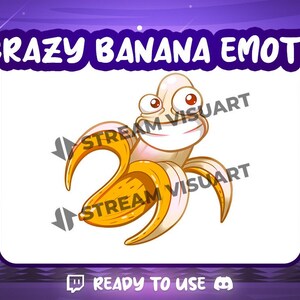 Crazy Banana Twitch Emote: Funny Streaming Emoji (Digital Download)