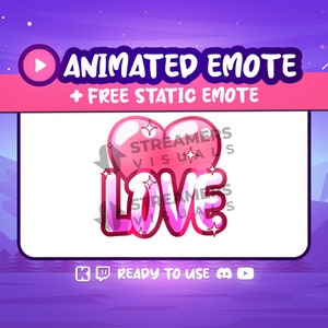 Heart Animated Twitch Emote: Pink Love Stream Emoji (Digital Download)