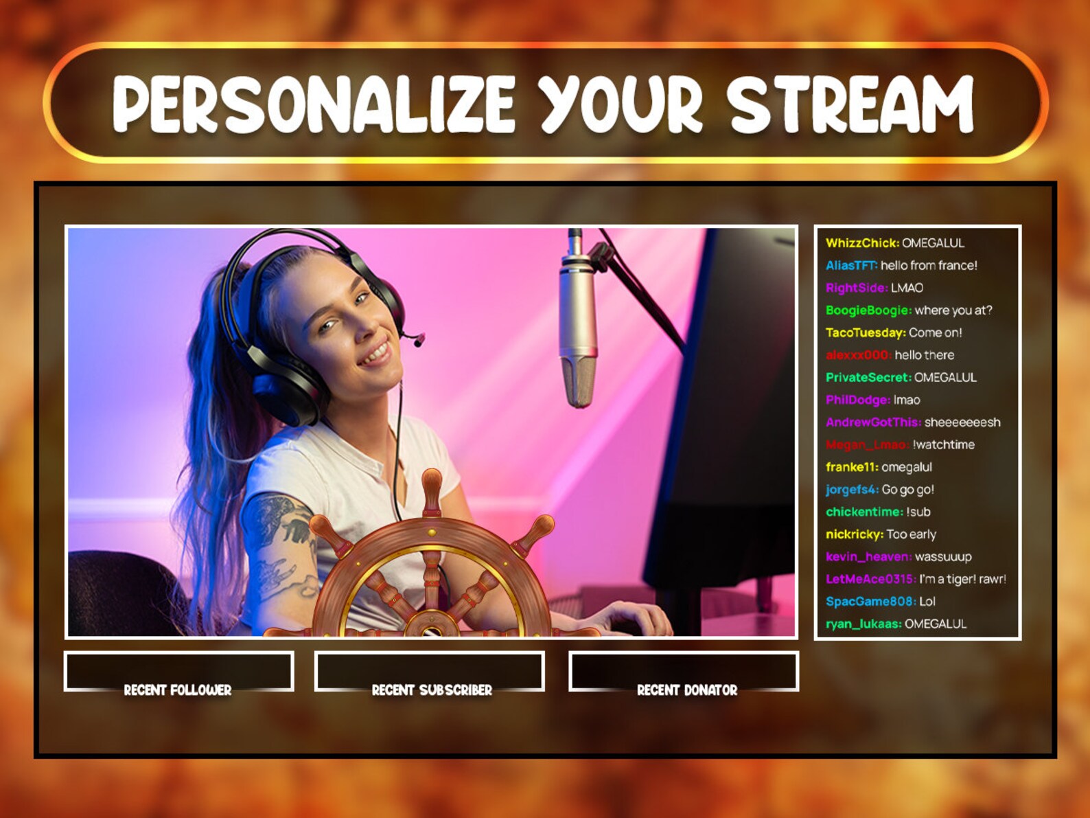 Ship's Rudder Animated Stream Decoration: Pirate Gaming Overlay ...