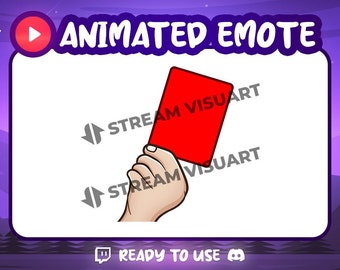 Geanimeerde Twitch-emote met rode kaart: mislukte poging (GIF)