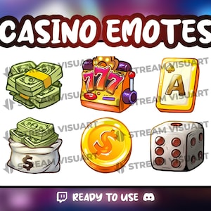Casino Twitch Emotes Pack: Gambling Stream Emojis (Digital Download)