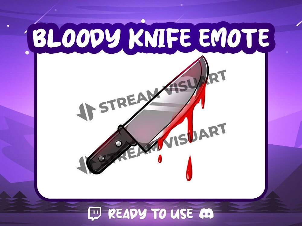 Bloody Knife Twitch Emote Discord Emoji Youtube Subscriber Etsy Australia