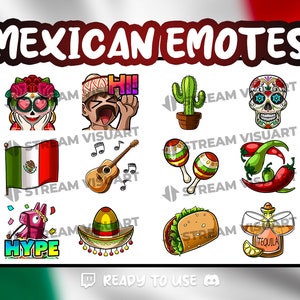 Mexikanische Fiesta Twitch Emotes: Chili, Tequila, Sombrero (Digitaler Download)