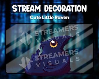 Mascota animada de cuervo gótico para transmisiones en Twitch (WEBM)