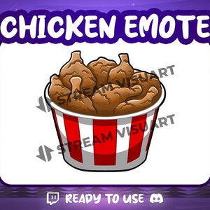 Huhn Eimer Twitch Emote Discord Emoji Kick Abonnenten Fried Wing Nugget Spicy Emoticon Digitale Grafik Sofort Download