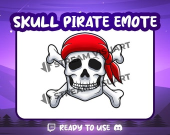 Skull Pirate Emote: Crossbones Twitch, Discord, Kick (Digital Download)