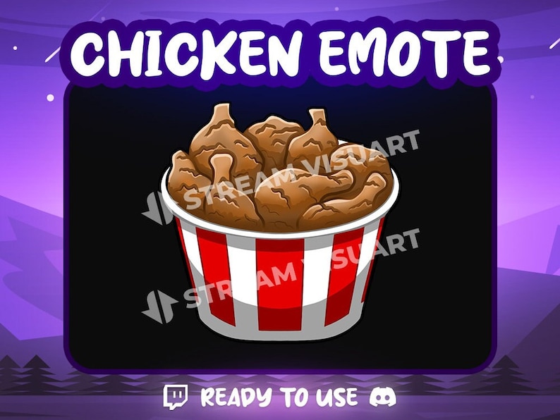 Chicken Bucket Twitch Emote Discord Emoji Kick Subscriber Fried Wing