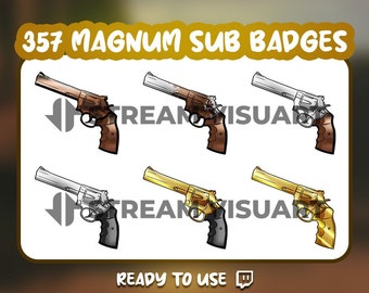 Distintivi Magnum Twitch Sub: Pistola da cowboy, tema western (download digitale)