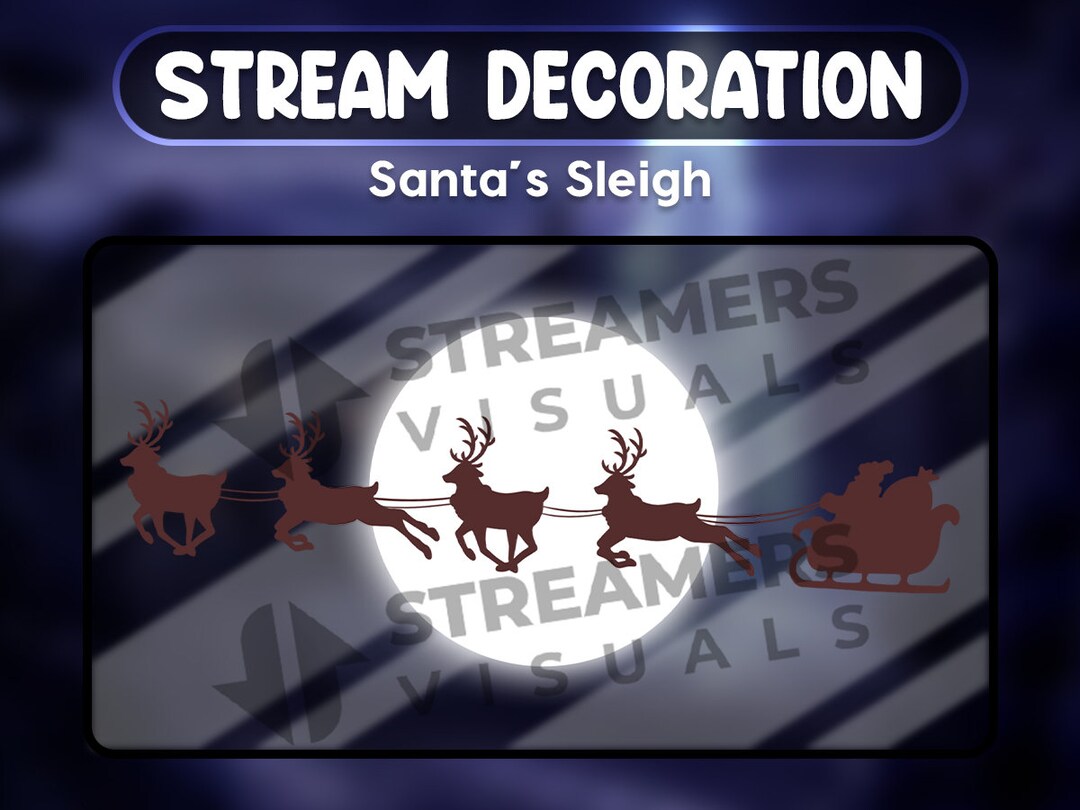 Streamer Santa Santa's Sleigh Animated Stream Decoration Christmas Streamer Cute Gift ...