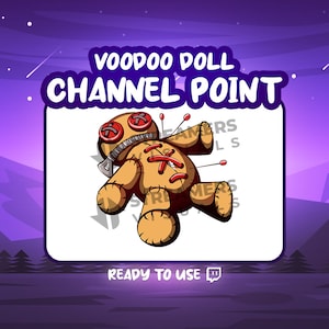 Voodoo Doll Twitch Channel Point Icon Halloween Ritual Talisman Magic Effigy Spooky Horror Creepy Reward Stream Emote Discord Youtube