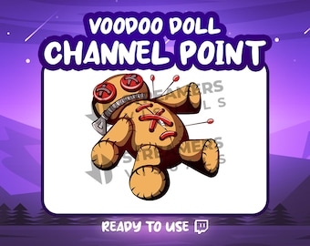Icono de punto de canal de Twitch con muñeco vudú, recompensa espeluznante por expulsión de stream (PNG)