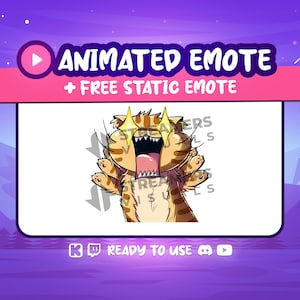 Ginger Cat Rage Animated Emote: Twitch/Discord Stream Emoji