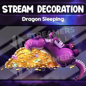 Sleeping Dragon Animated Stream Decoration: Twitch Overlay (Digital)