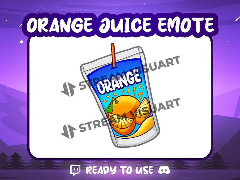 Orange Drink Twitch Emote Discord Emoji Kick Subscriber Beverage Fruit