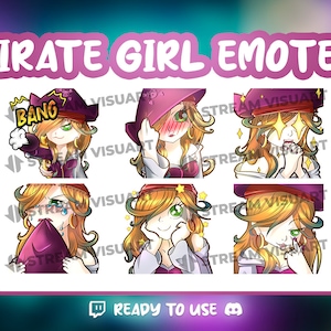 Pirate Girl Emotes: Manga Twitch Sub Emoticons (Instant Download)