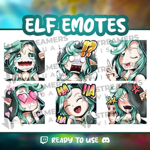Elf Girl Twitch Emotes Pack 6x Fantasy Elven Enchanted Mythical Woodland Nymph Graphics Sub Emoticon Discord Emojis Youtube Instant Download