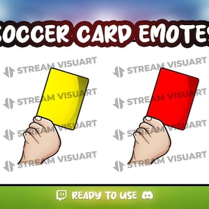 Fußball Karte Twitch Emotes Pack 2x Fußball Fault Sportler Rot Gelb Grafiken Sub Emoticons Discord Emojis Kick Sofort Download