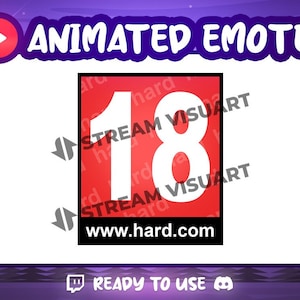Pegi 18 Animated Twitch Emote: Mature Content (GIF)