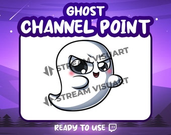 Spooky Ghost Twitch Channel Point Icon, Halloween Stream Reward (PNG)
