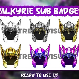 Valkyrie Helmet Twitch Sub Badges: Norse Warrior Streaming Gift (Digital Download)